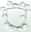 1 12x12mm Sea Opal Faceted Square Drop